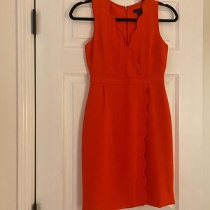 Jcrew Scallped orange dress